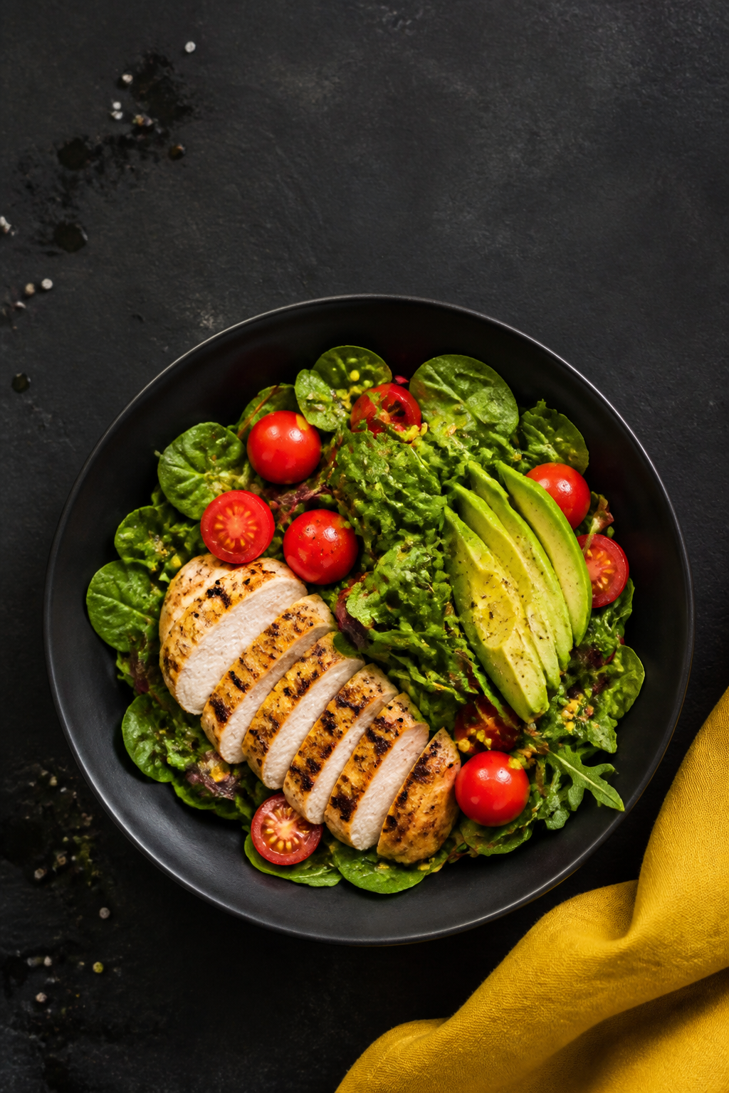 Grilled chicken and avocado salad